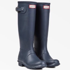 HUNTER ORIGINAL TALL CLASSIC BOOTS Navy Blue Women’s Size 9.5